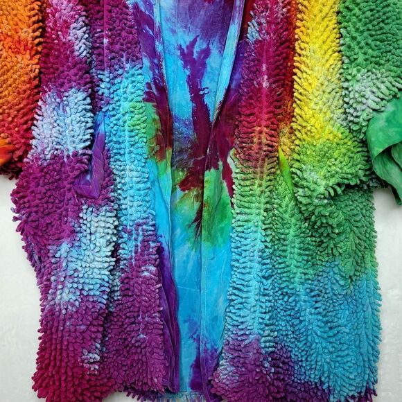 SHAGBAGG Tie Dye Shagbomb Silk Lined Jacket Size Medium - Picture 3 of 15
